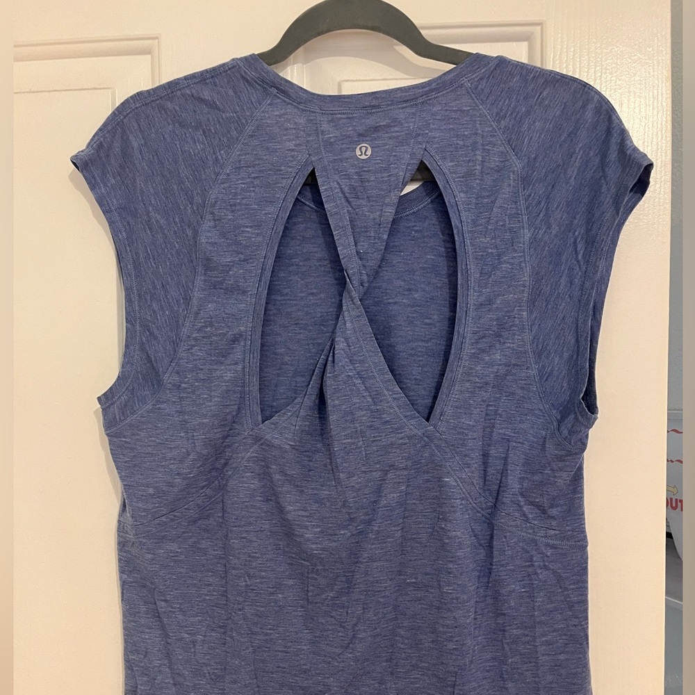lululemon open back tie tshirt